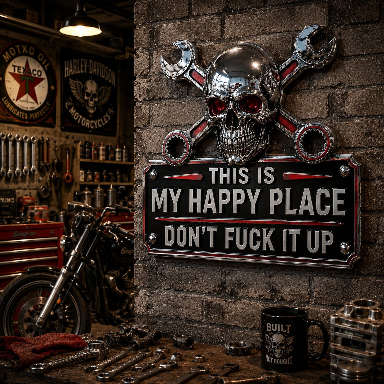 🔥Father’s Day 49% OFF 💀"This Is My Happy Place" Garage Wall Sign